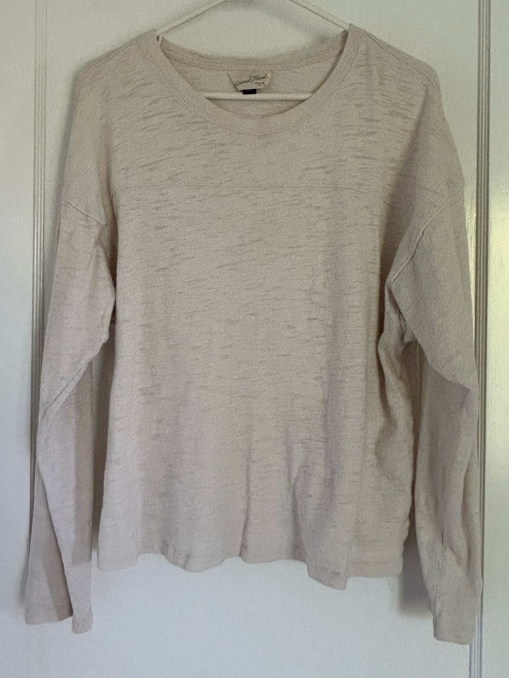 Casual midweight Crewneck long sleeve shirt - Cream
